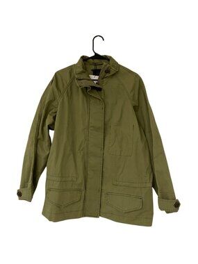 Zara Womens Maxi Parka Jacket Small Olive Green Pockets Long Sleeve 5854/810 NWd